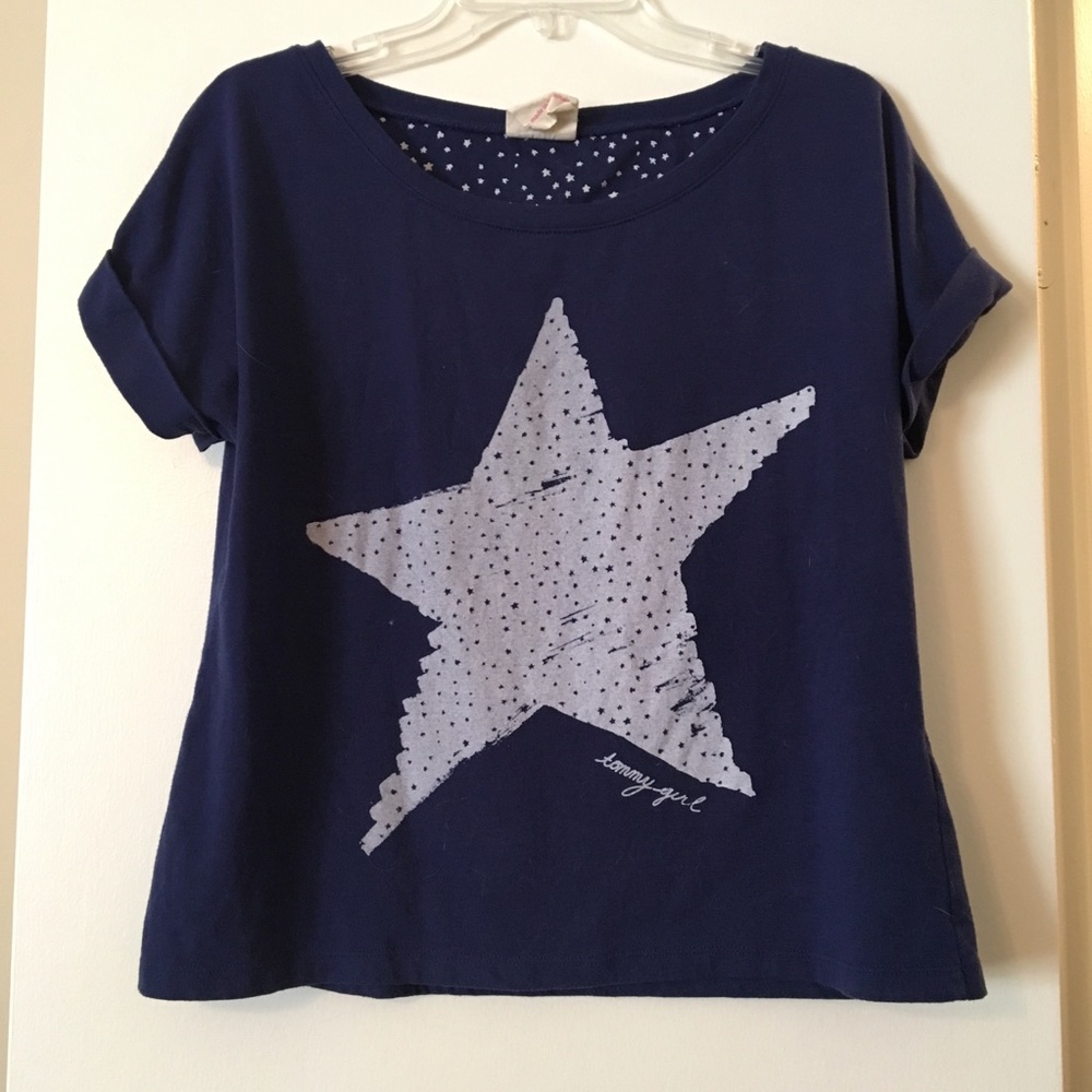 Blue t-shirt with a star in the center